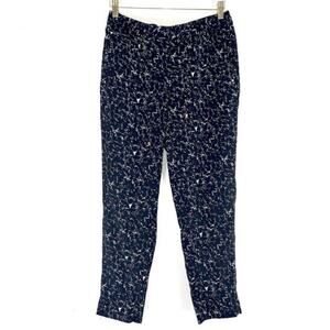 H&M High Waisted Angle Crop Pants Track‎ Joggers Size 8 Black White Print